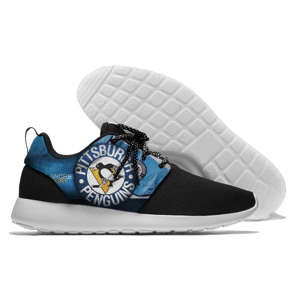 Women's NHL Pittsburgh Penguins Roshe Style Lightweight Running Shoes 003